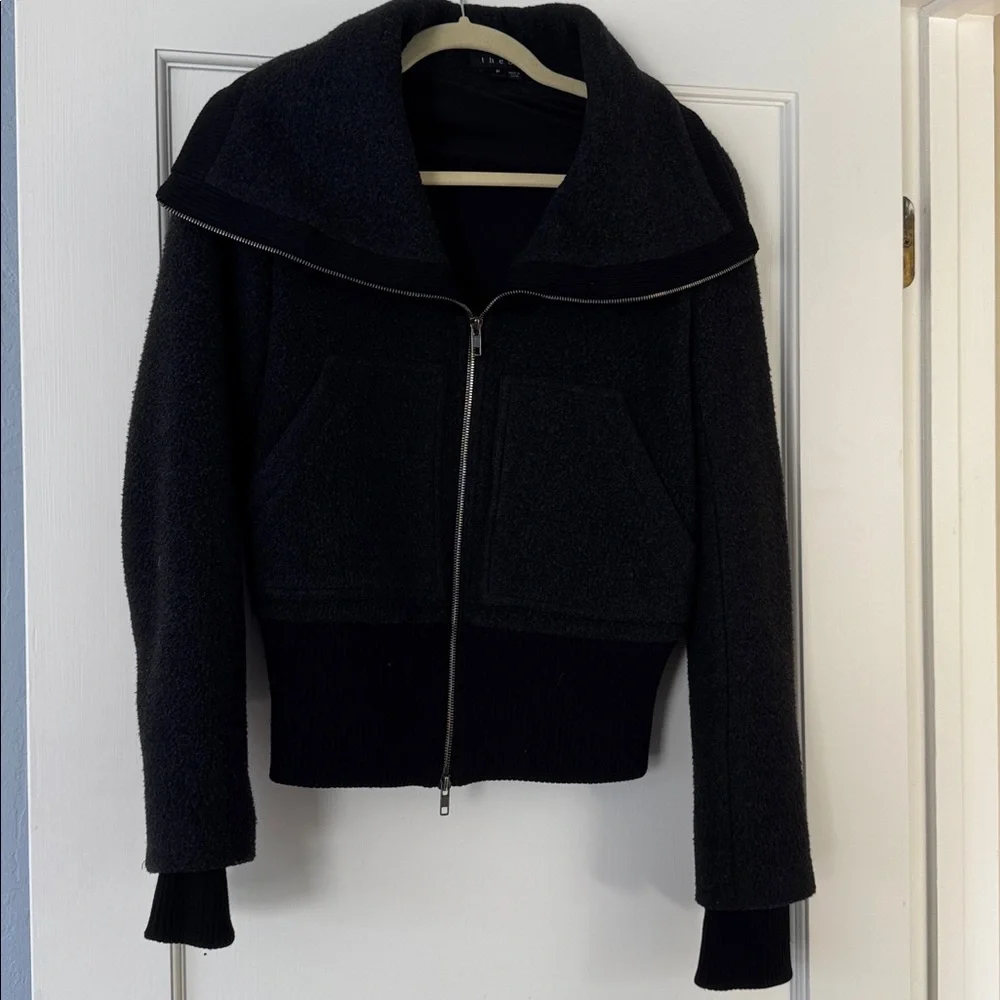 Theory Louina Amazing Wool Cashmere Zip Jacket Size P - Picture 2 of 7